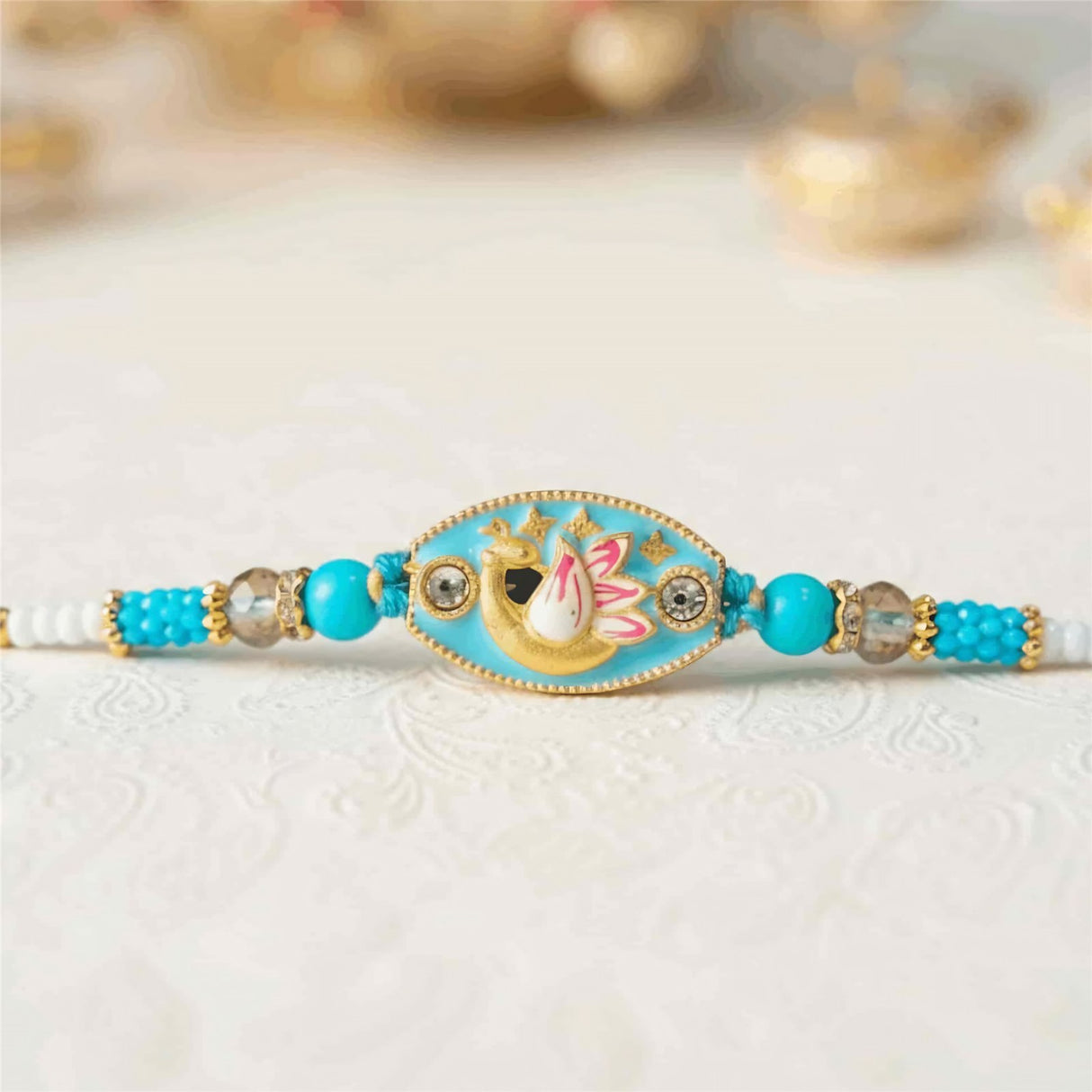 Bhai Rakhi | Turquoise Peacock | Single | 1062