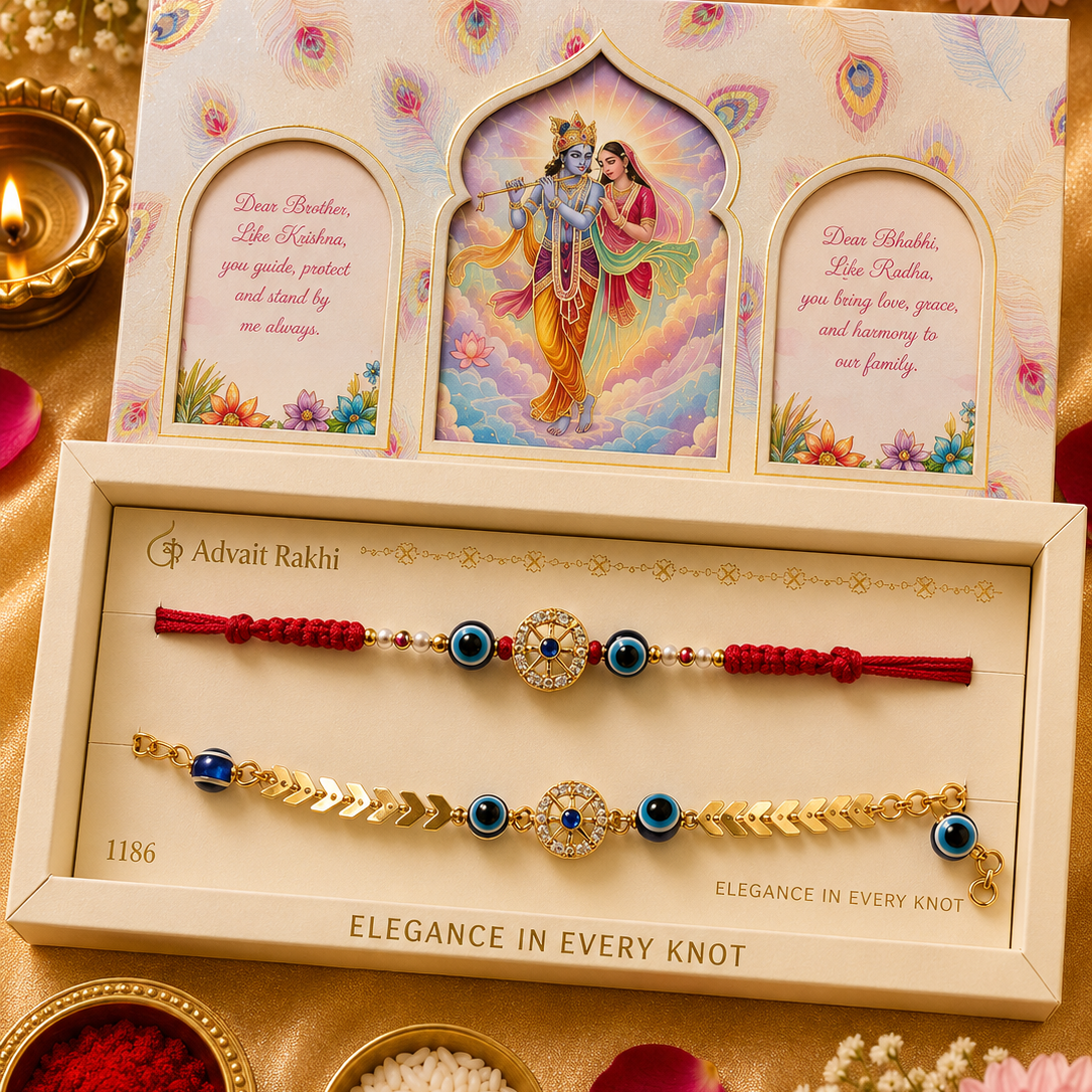 Bhai Bhabhi Rakhi | Crystal Chakra | Pair | 1186
