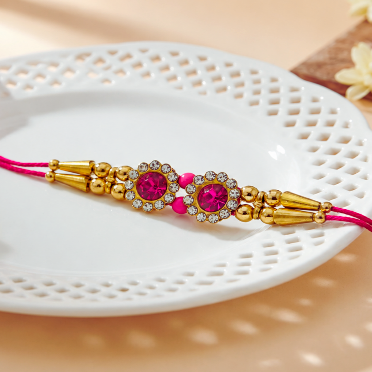 Bhai Rakhi | Crystal Floral | pack of 12 | 1001