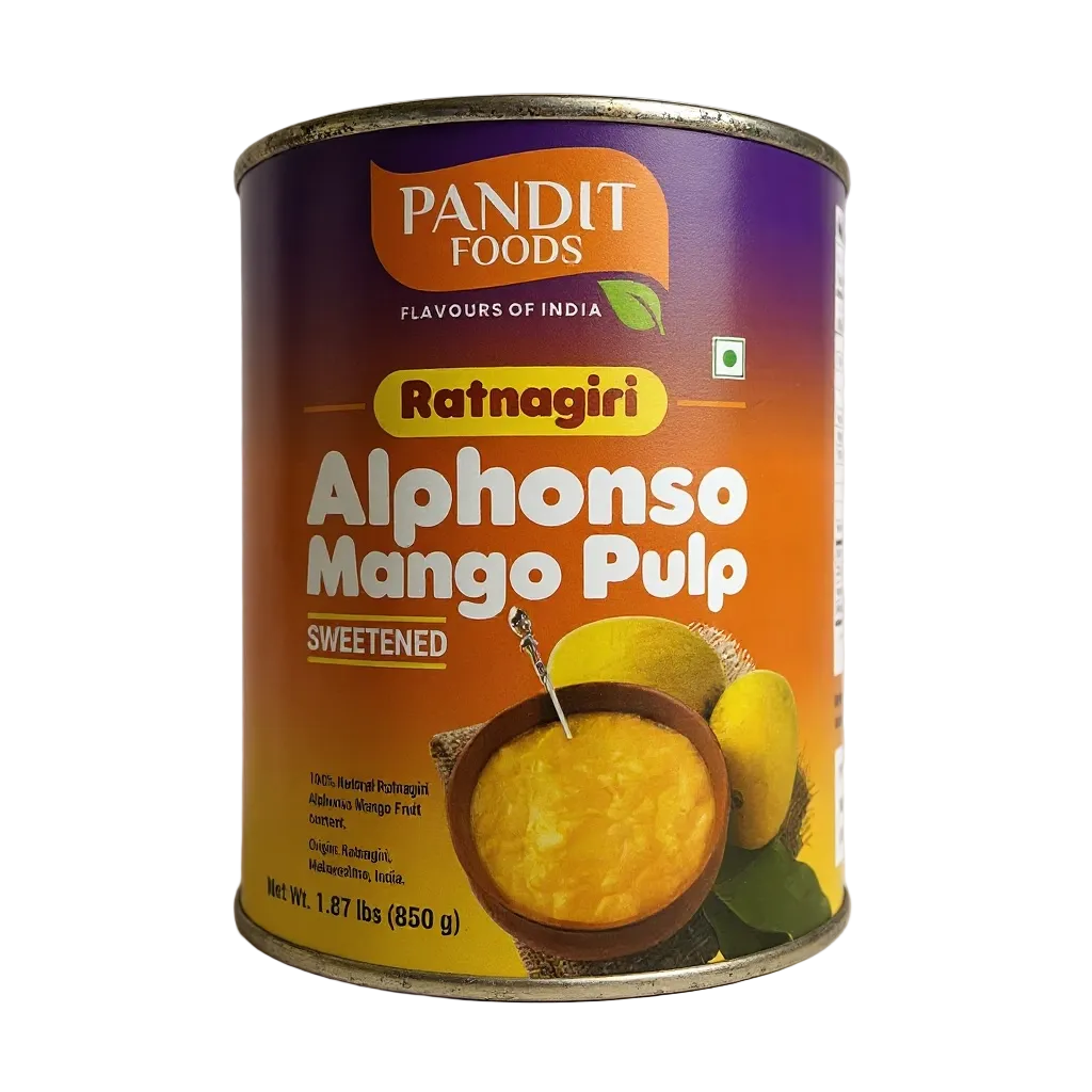 Pandit Foods Canned Sweetened Alphonso Mango Pulp