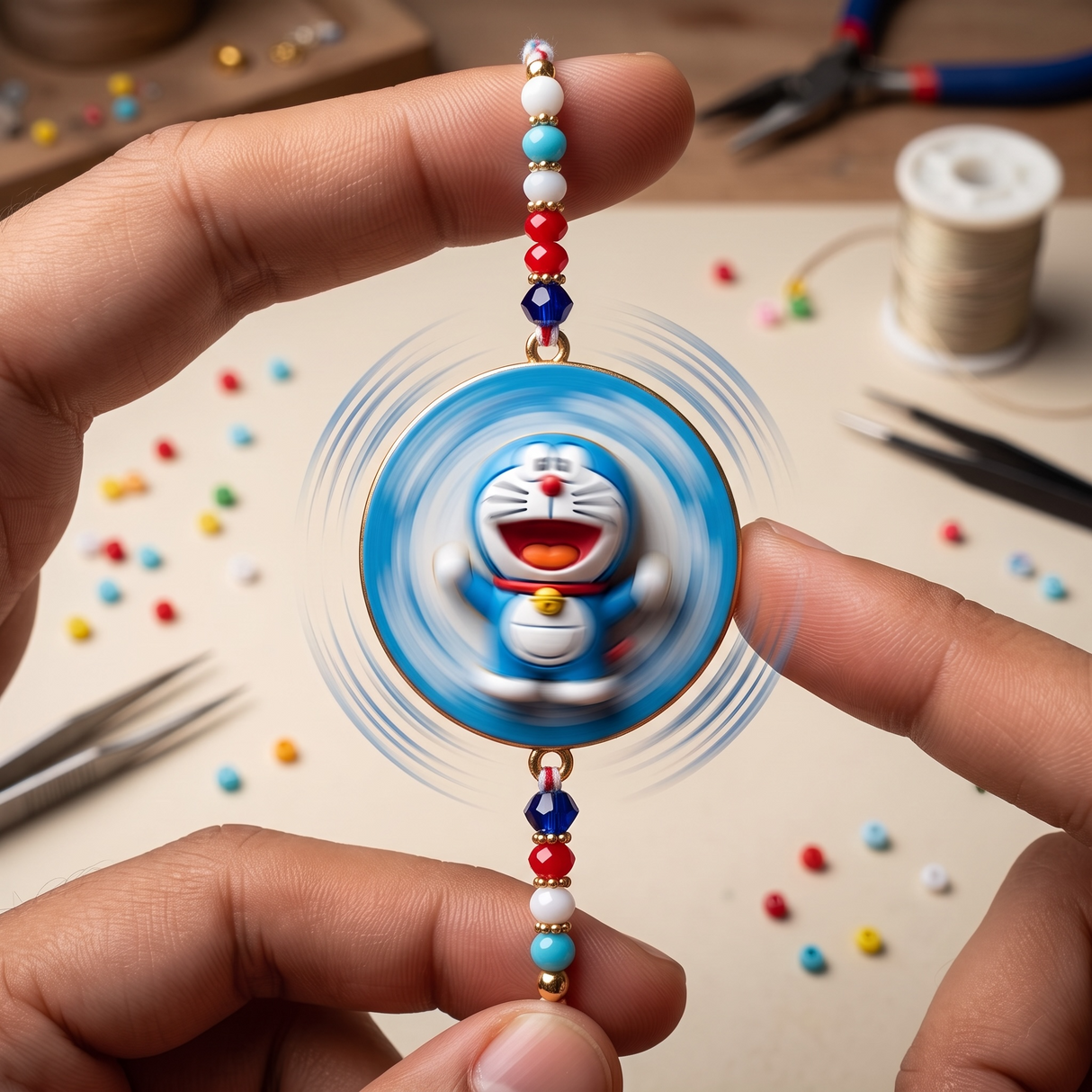 Kids Rakhi With Spinner | Designer | Single | Doraemon |1116