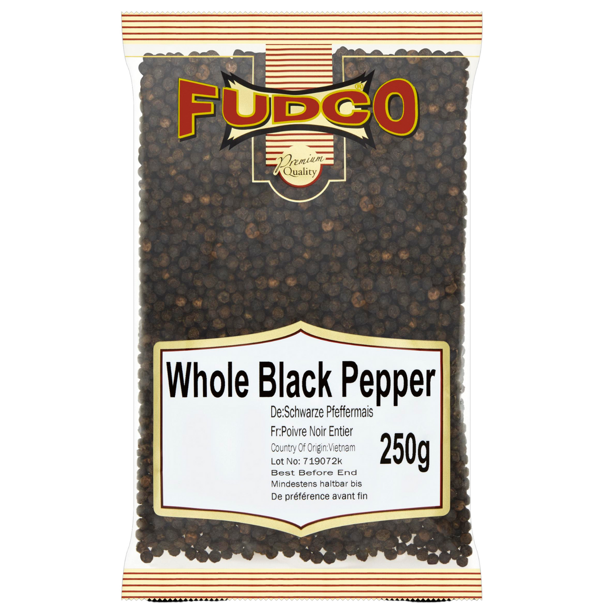 Fudco Whole Black Pepper 250g