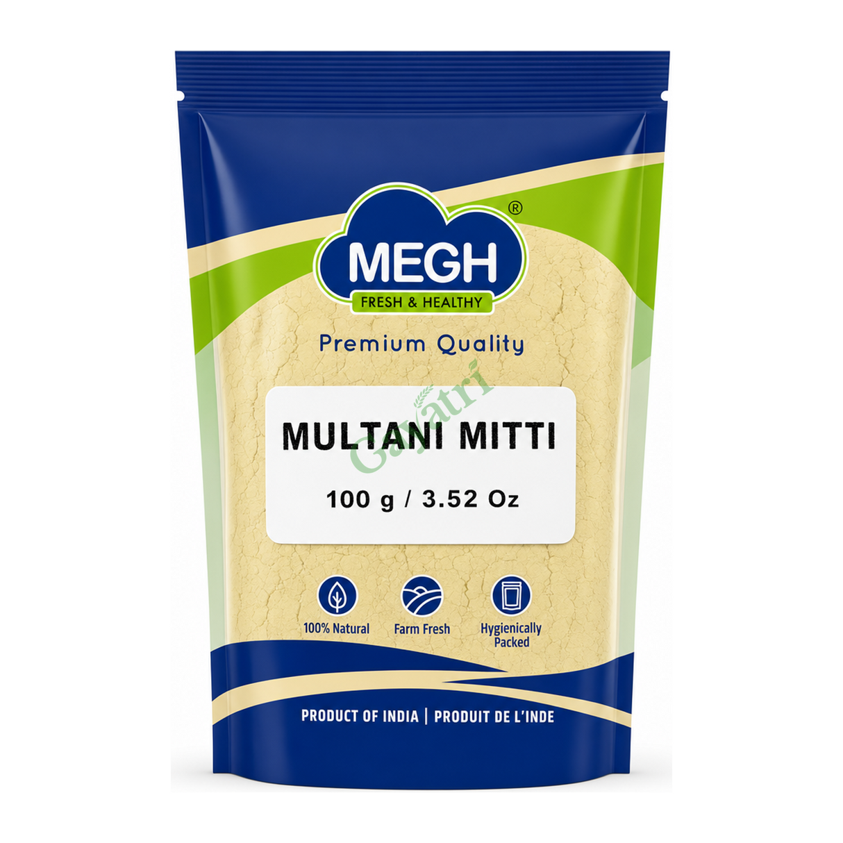 Multani Mitti by Megh — front view showing product label and branding, studio product photo on white background