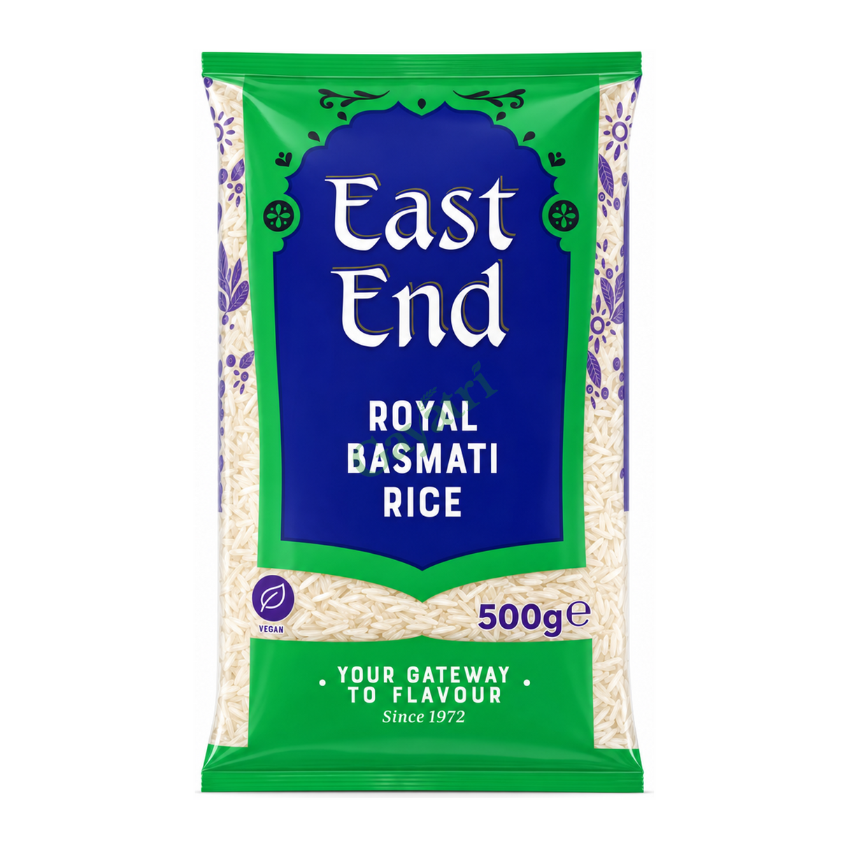 Royal Basmati Rice by East End — front view showing product label and branding, studio product photo on white background