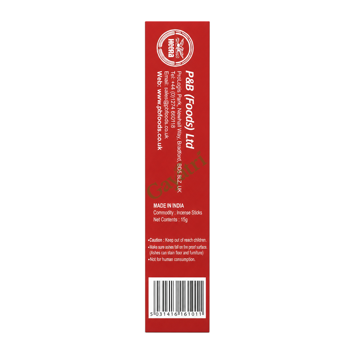Pure Chandan Premium Masala Incense by Heera — side panel, studio product photo on white background