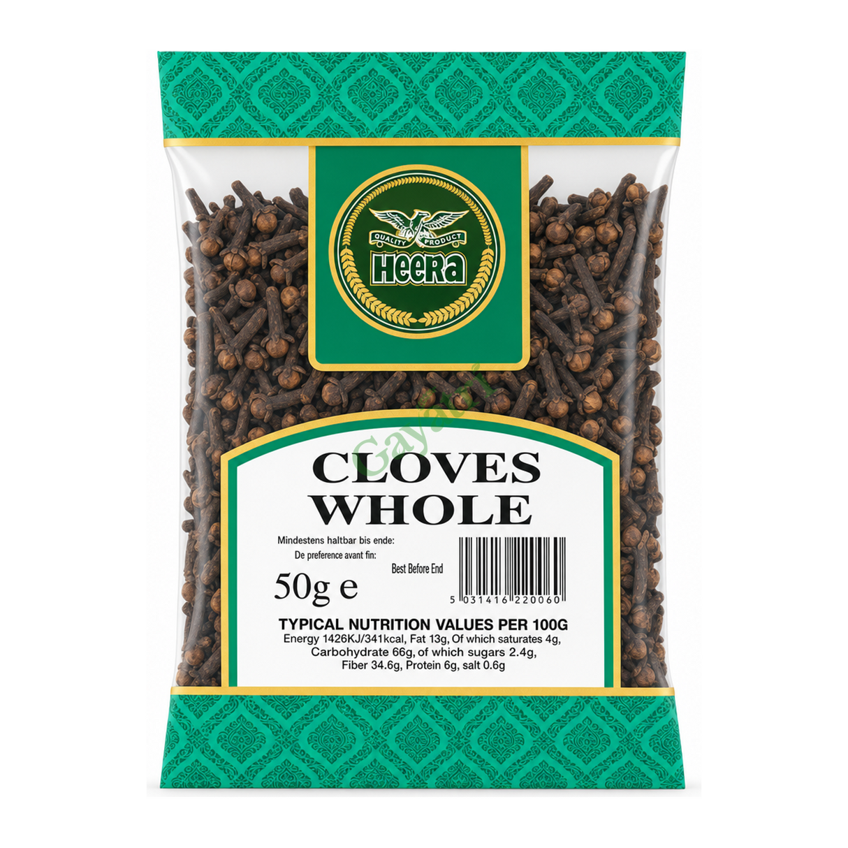 Cloves Whole by Heera — front view showing product label and branding, studio product photo on white background