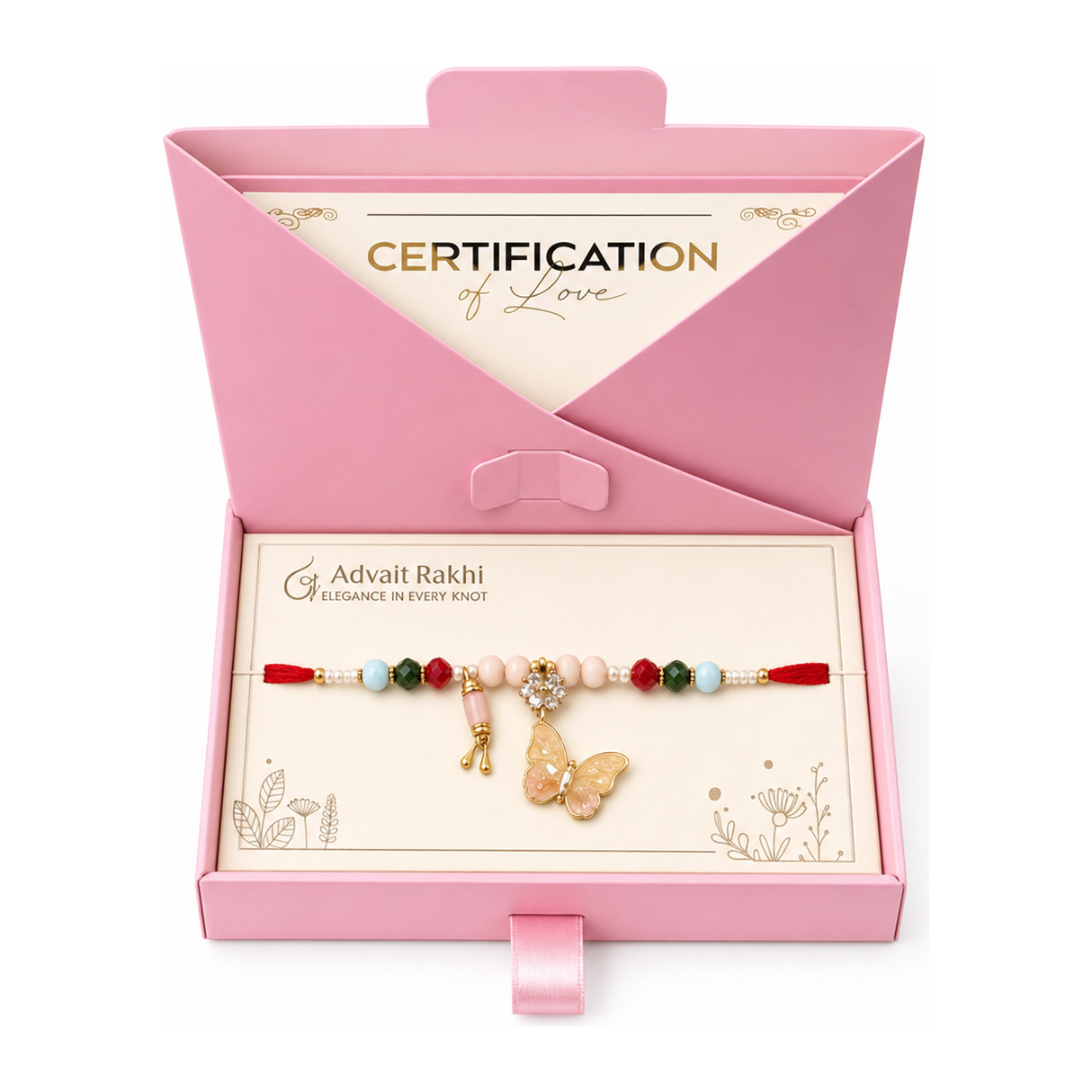 Advait Rakhi Butterfly Design by Advait Rakhi β front view showing product label and branding, studio product photo on white background