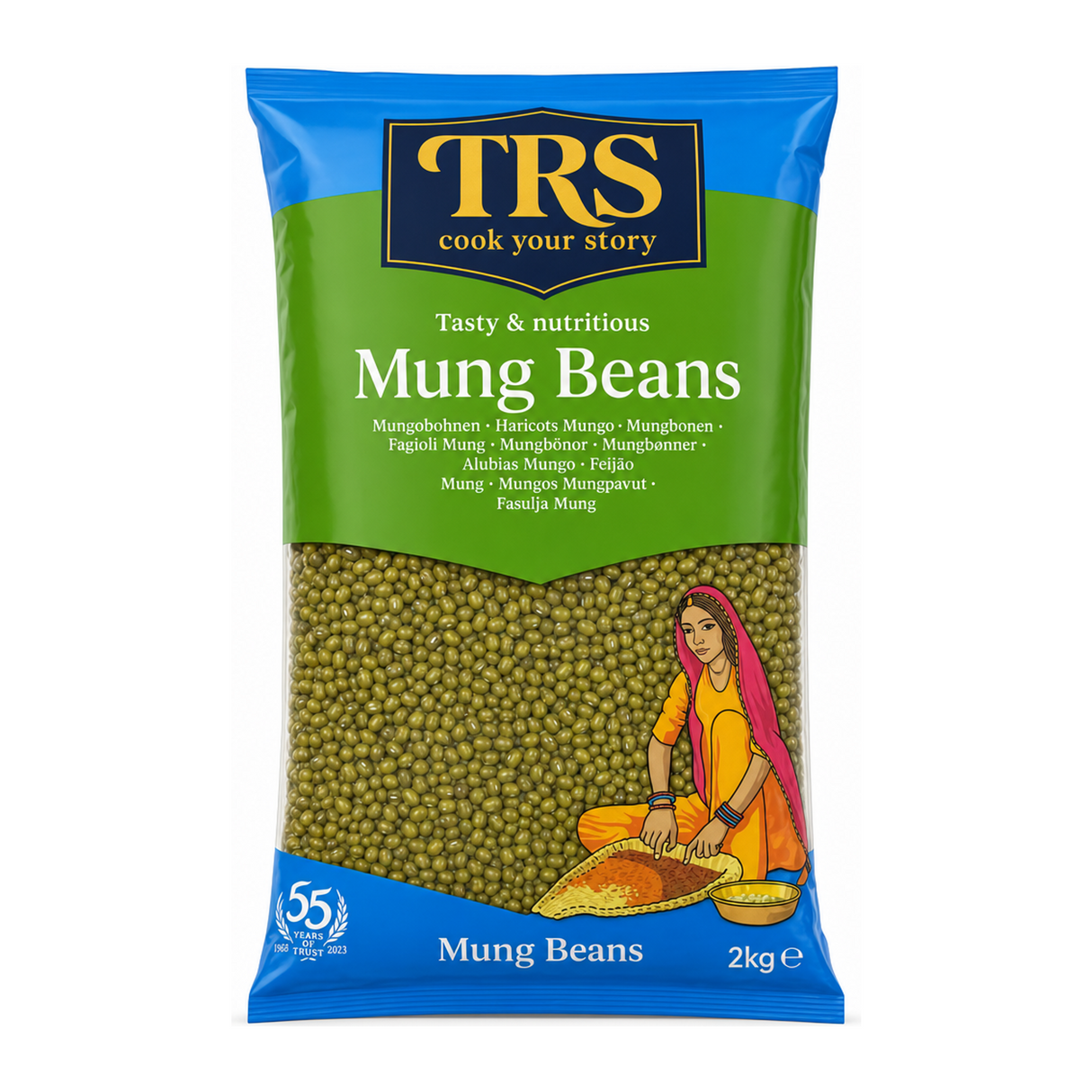 Mung Beans by TRS — front view showing product label and branding, studio product photo on white background