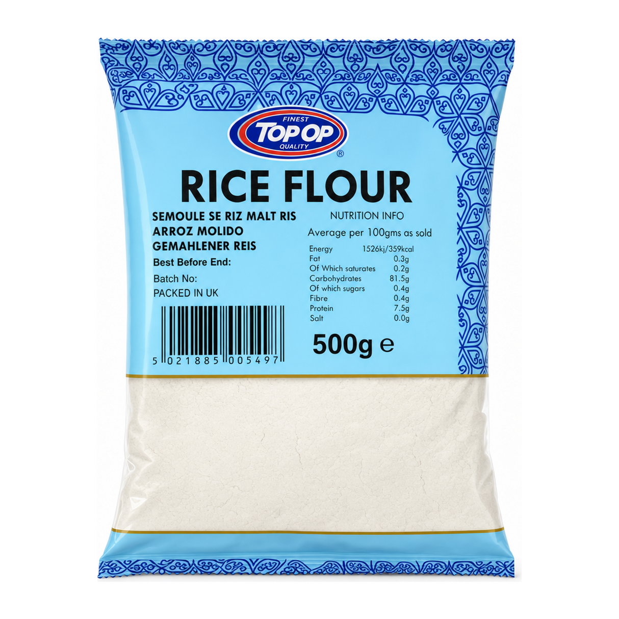 Rice Flour by Topop — front view showing product label and branding, studio product photo on white background