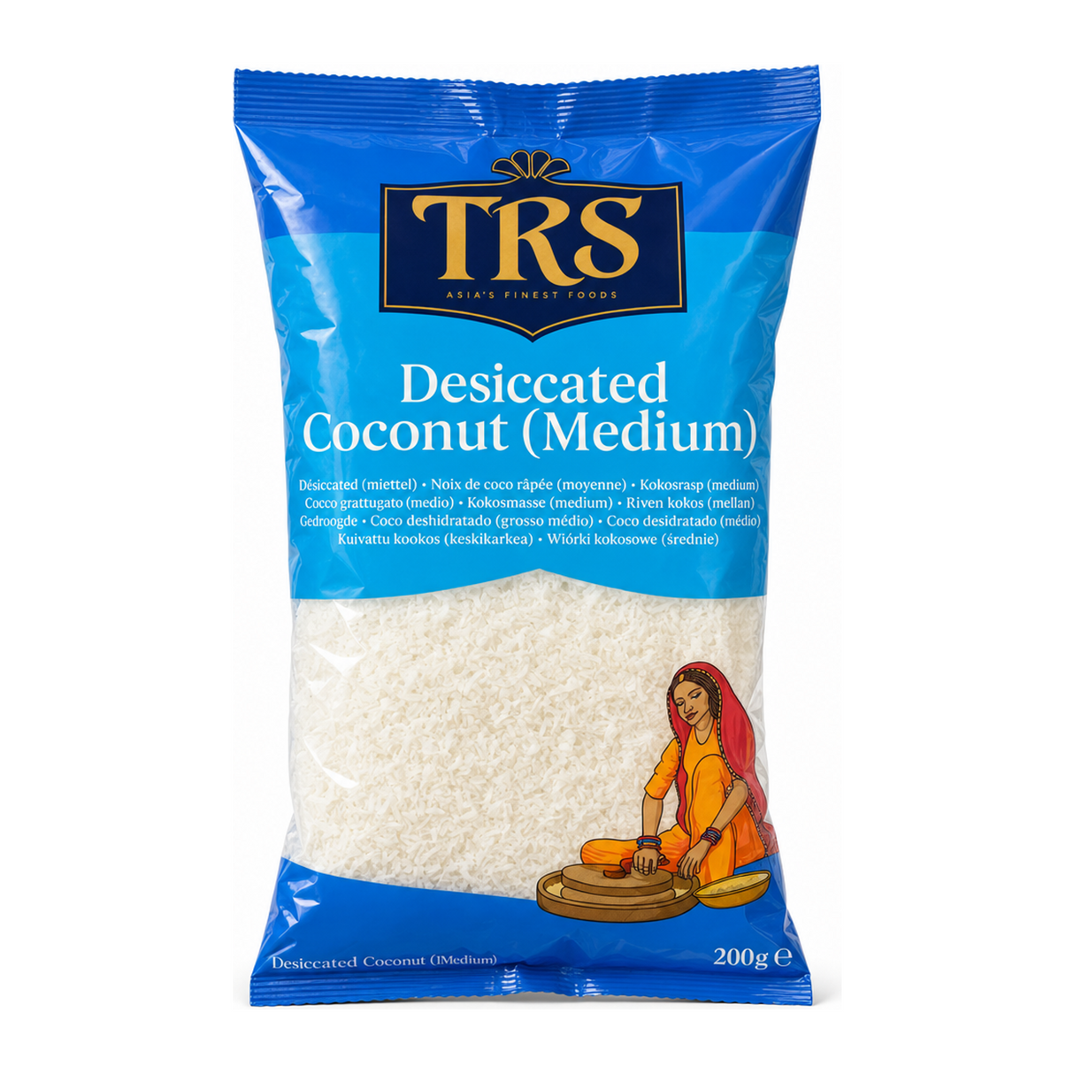Desiccated Coconut (Medium) Medium by TRS — front view showing product label and branding, studio product photo on white background