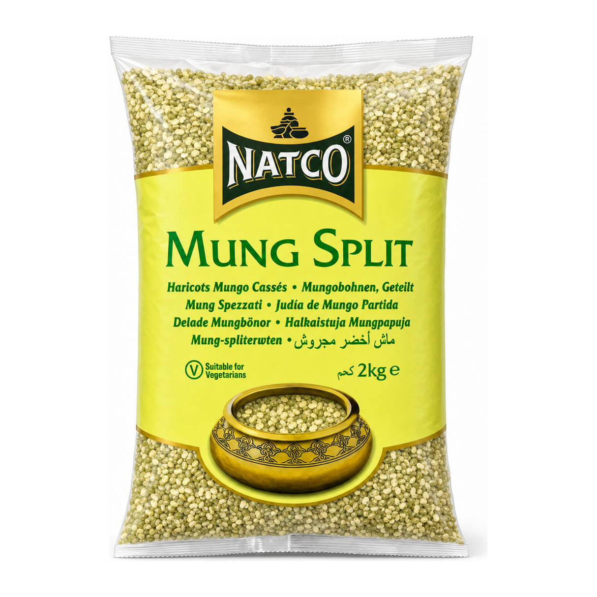 Natco Mung Split 2kg by Natco — front view showing product label and branding, studio product photo on white background