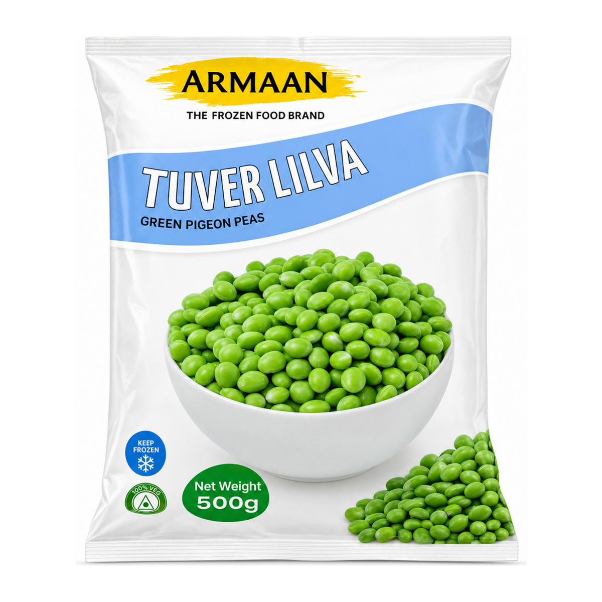 Armaan Tuver Lilva Green Pigeon Peas by Armaan — front view showing product label and branding, studio product photo on white background
