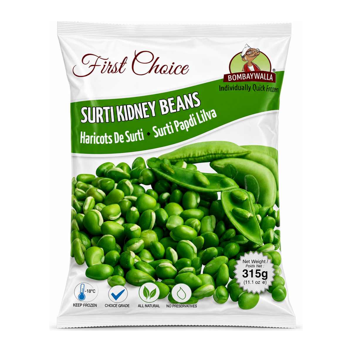 Bombaywalla Surti Kidney Beans 315g by Bombaywalla — front view showing product label and branding, studio product photo on white background
