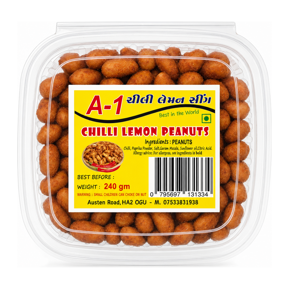 A-1 Chilli Lemon Peanuts by A-1 — front view showing product label and branding, studio product photo on white background