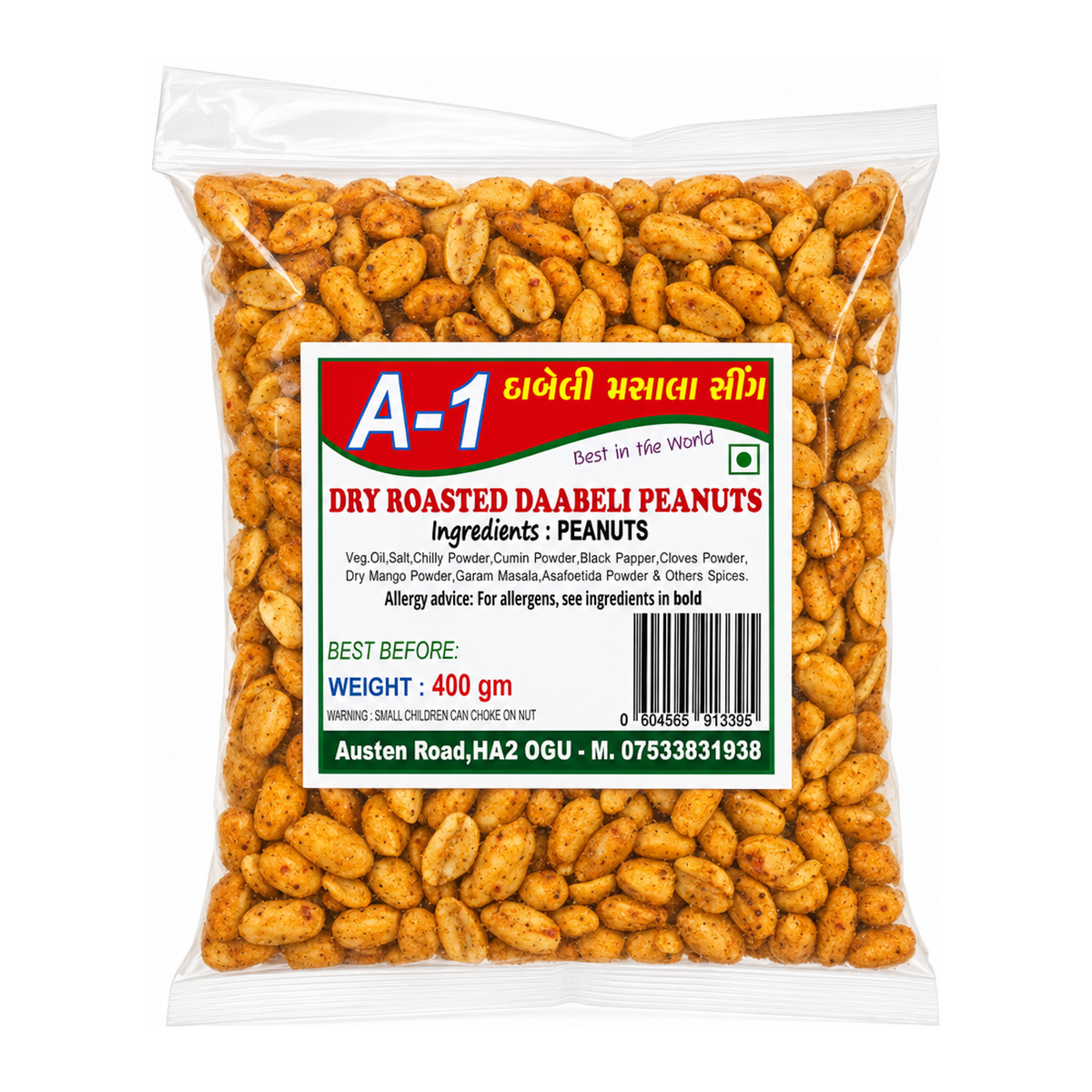 A-1 Dry Roasted Daabeli Peanuts by A-1 — front view showing product label and branding, studio product photo on white background