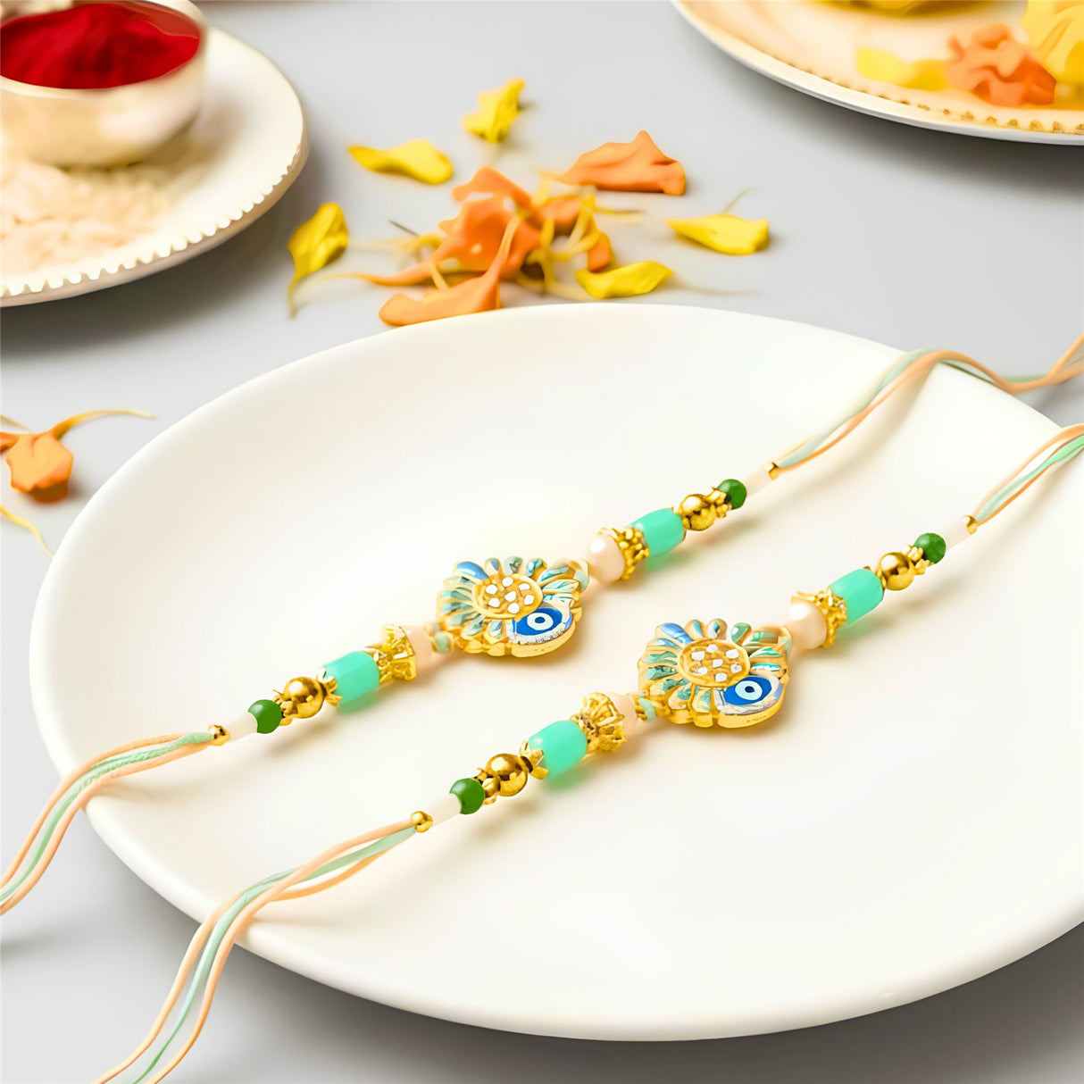 Bhai Rakhi | Evil Eye Floral | Single | 1060