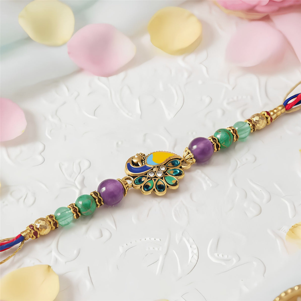 Bhai Rakhi | Peacock Kundan | Single | 1075