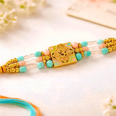 Bhai Rakhi | Turquoise Beaded | Single | 1079