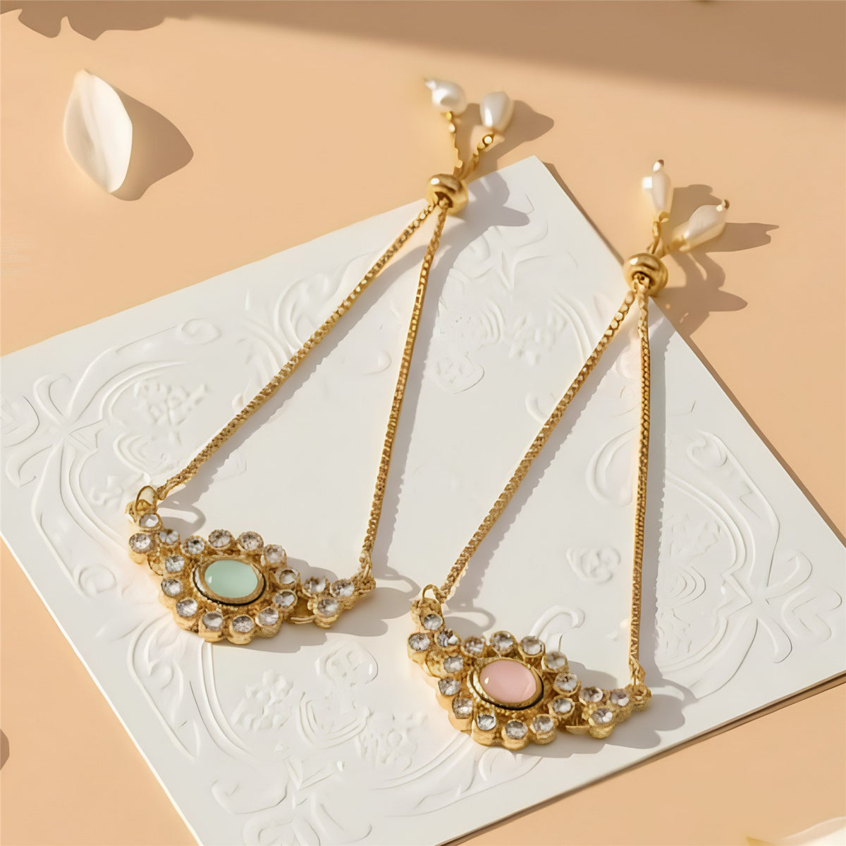 Bhai Bhabhi Rakhi | Crystal Chain Bracelet | Single | 1082