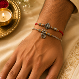 Bhai Bhabhi Rakhi | Oxidised Om and Paan | Pair | 1109