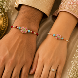 Bhai Bhabhi Rakhi | Pink Kundan | Pair | 1112