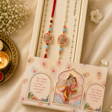 Bhai Bhabhi Rakhi | Pink Kundan | Pair | 1112