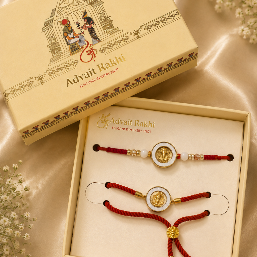 Bhai Bhabhi Rakhi | Royal Pearl Disc | Pair | 1126
