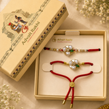 Bhai Bhabhi Rakhi | Royal Pearl Flower | Pair | 1127