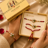 Bhai Bhabhi Rakhi | Royal Pearl Flower | Pair | 1127