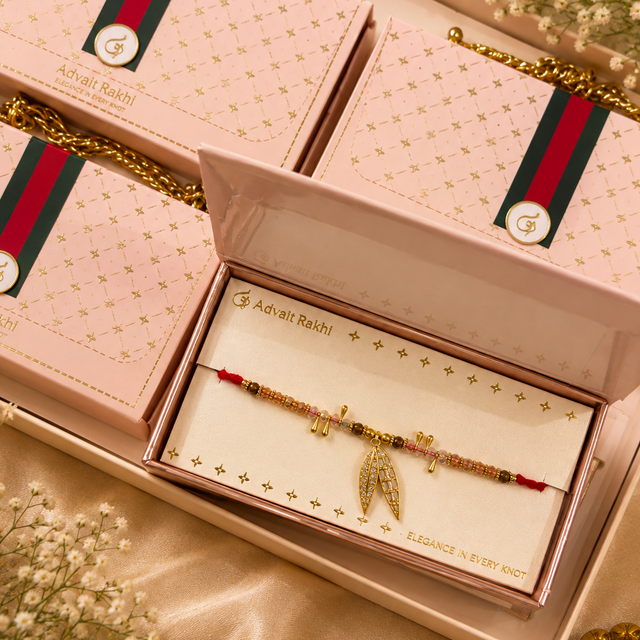 Bhabhi Rakhi | Gold Leaf Bracelet | Single | 1128