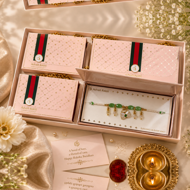 Bhabhi Rakhi | Green Jade Charm | Single | 1130