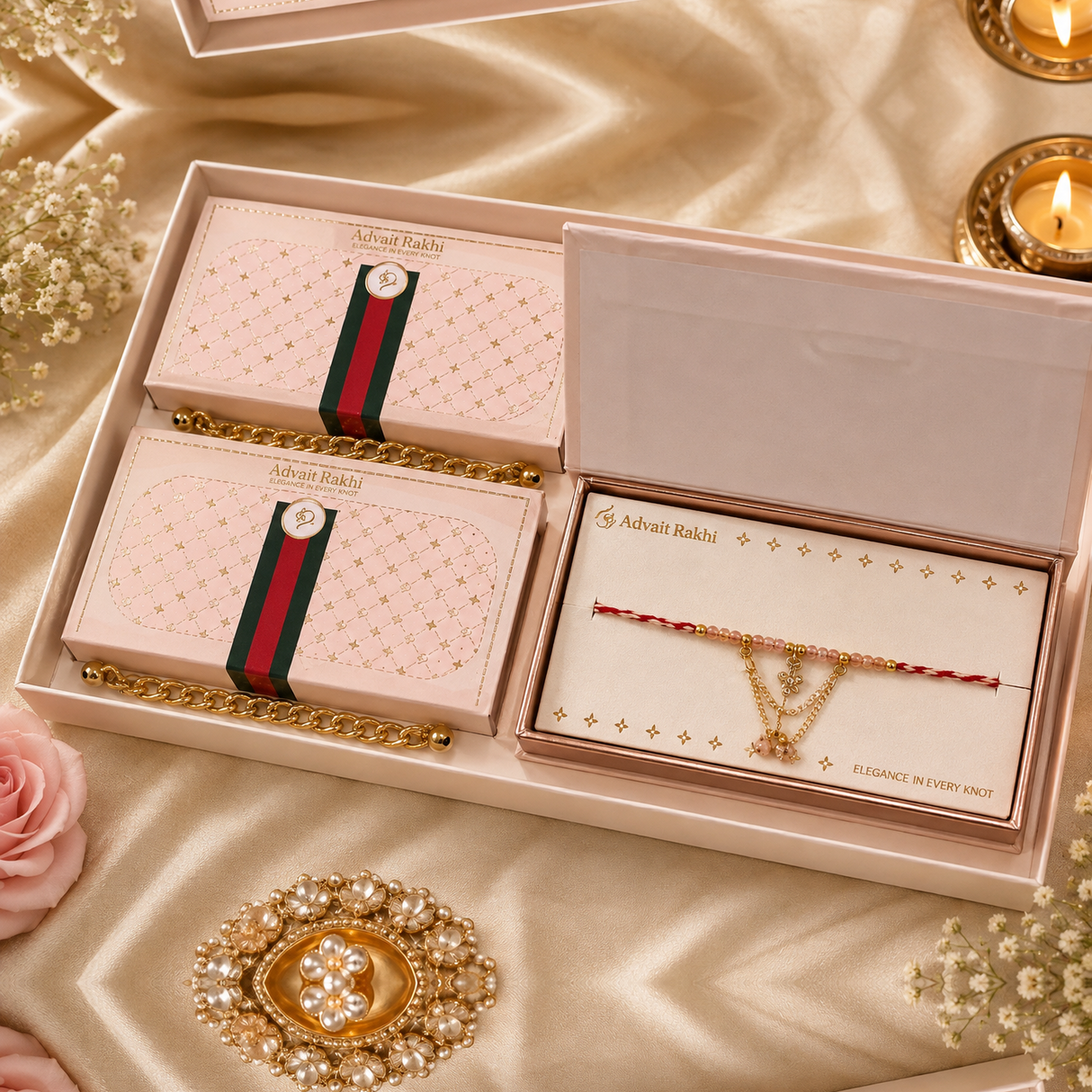Bhabhi Rakhi | Pink Crystal Drop | Single | 1131