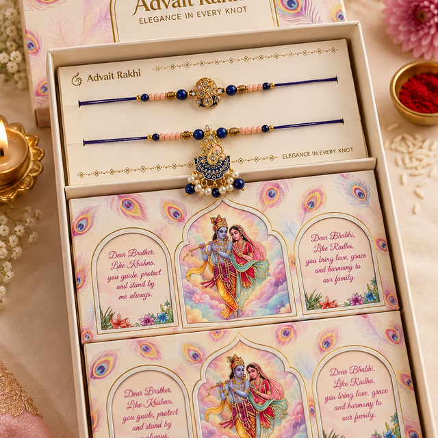 Bhai Bhabhi Rakhi | Navy Kundan Jhumka | Pair | 1132