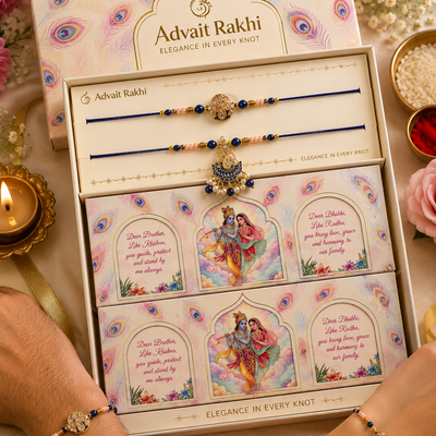 Bhai Bhabhi Rakhi | Navy Kundan Jhumka | Pair | 1132