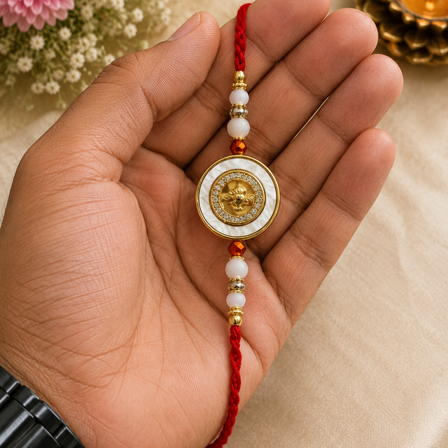 Bhai Rakhi | Ganesha Enamel Disc | Single | 1142