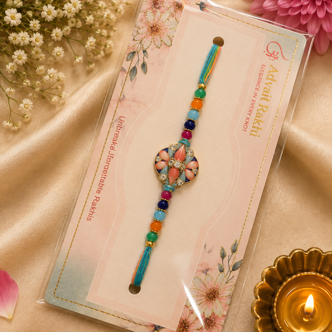 Bhai Rakhi | Coral Petal Disc | Single | 1154