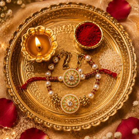 Bhai Bhabhi Rakhi | Pearl Blossom | Pair | 1169