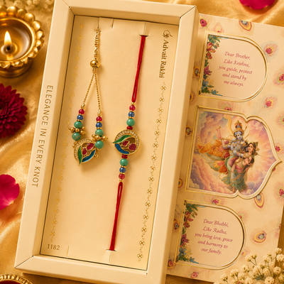 Bhai Bhabhi Rakhi | Enamel Tulip | Pair | 1182