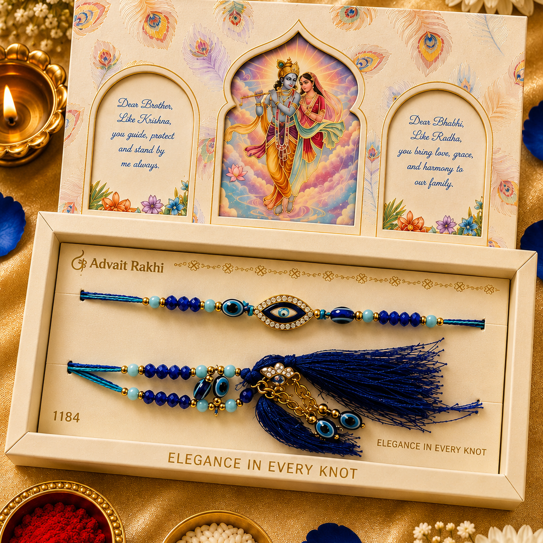 Bhai Bhabhi Rakhi | Navy Evil Eye | Pair | 1184