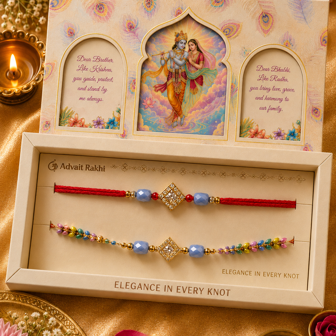 Bhai Bhabhi Rakhi | Periwinkle Pastel | Pair | 1189
