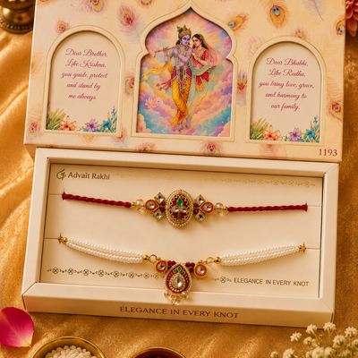Bhai Bhabhi Rakhi | Pearl Paisley | Pair | 1193