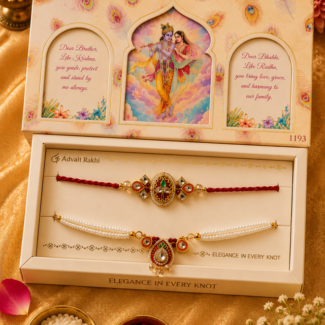 Bhai Bhabhi Rakhi | Pearl Paisley | Pair | 1193