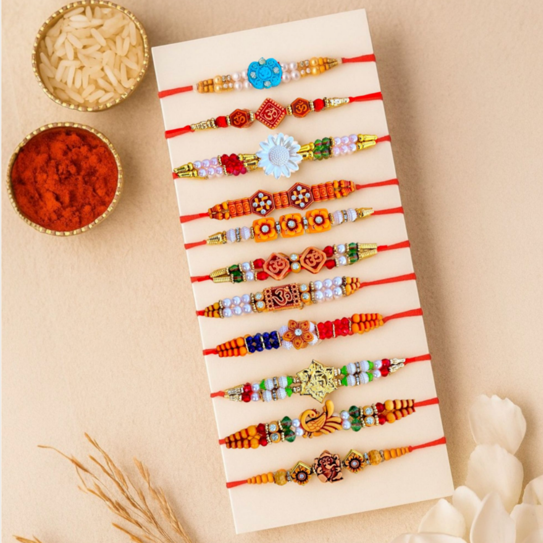 Designer Rakhi Family Pack 1035