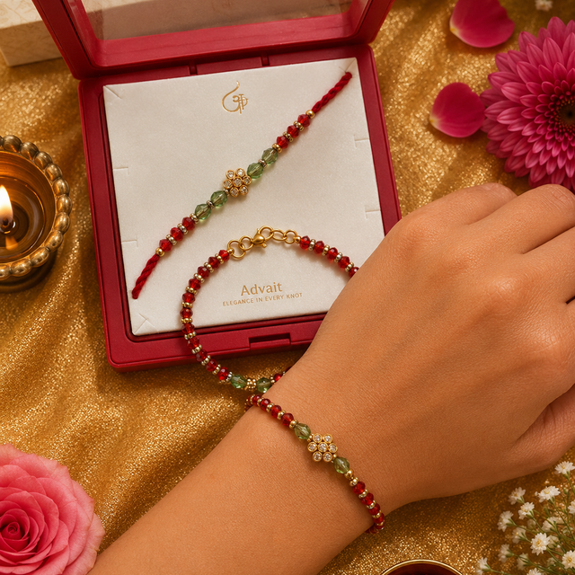 Bhai Bhabhi Rakhi | Crystal Blossom | Pair | 2005
