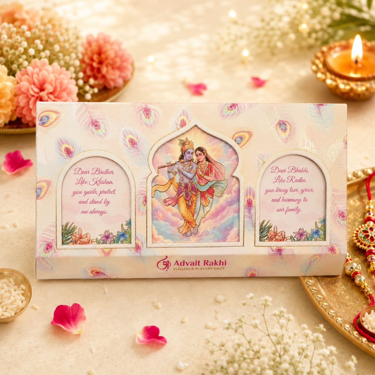 Designer Couple Rakhi | Flower | Pair | 2083