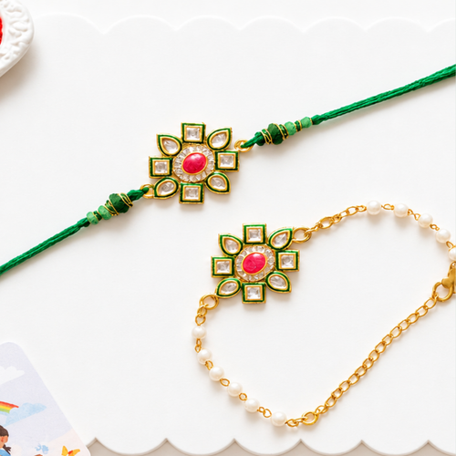 Bhai Bhabhi Rakhi | Kundan | Pair | 1018