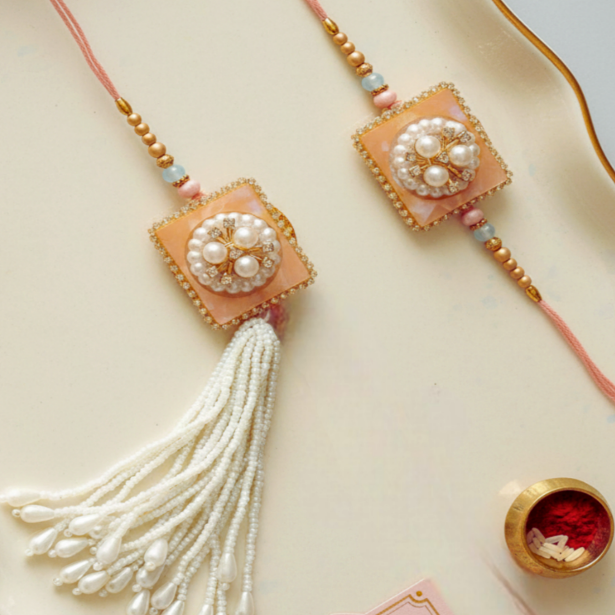 Bhai Bhabhi Rakhi | Pearl Lumba | Pair | 1024
