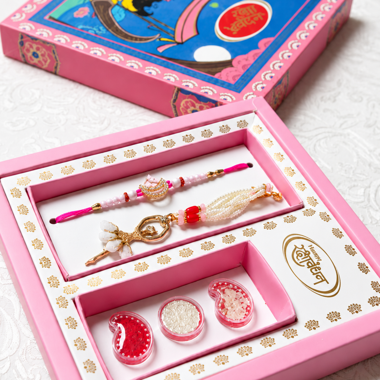 Bhai Bhabhi Rakhi | Gift Box Set | Pair | 1025