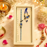 Designer Couple Rakhi | Blue Evil Eye | Pair | 2081