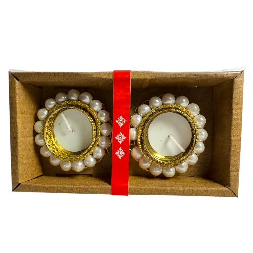 Golden Fancy Diya 1 - 2pcs